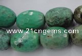 CAG1609 15.5 inches 15*20mm faceted drum green grass agate beads