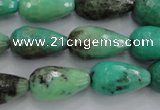 CAG1610 15.5 inches 12*20mm faceted teardrop green grass agate beads