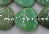 CAG1612 15.5 inches 30*30mm heart green grass agate beads