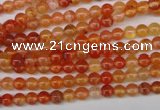 CAG1644 15.5 inches 4mm round red agate gemstone beads