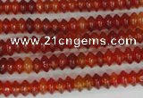 CAG1645 15.5 inches 3*6mm rondelle red agate gemstone beads