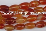 CAG1646 15.5 inches 8*12mm rice red agate gemstone beads