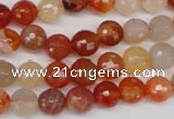 CAG1656 15.5 inches 8mm faceted round red agate gemstone beads