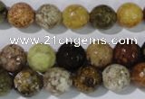 CAG1713 15.5 inches 10mm faceted round rainbow agate beads