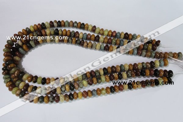 CAG1720 15.5 inches 5*8mm rondelle rainbow agate beads wholesale