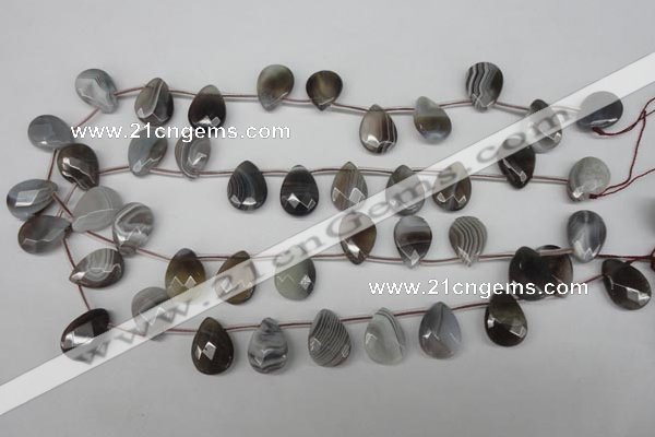 CAG1773 13*18mm faceted flat teardrop Chinese botswana agate beads