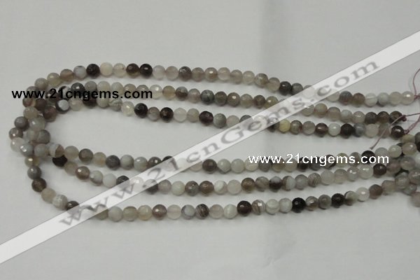 CAG1801 15.5 inches 6mm faceted round grey botswana agate beads