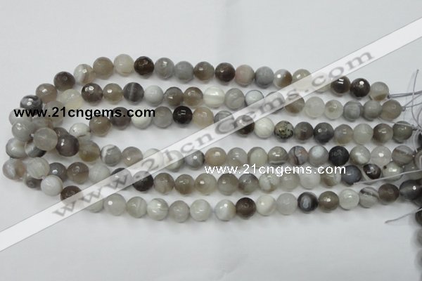 CAG1802 15.5 inches 8mm faceted round grey botswana agate beads