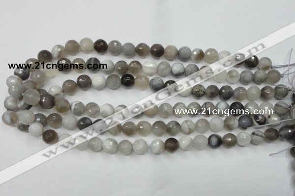 CAG1803 15.5 inches 10mm faceted round grey botswana agate beads