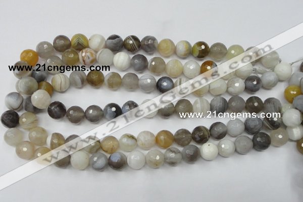 CAG1814 15.5 inches 12mm faceted round Chinese botswana agate beads