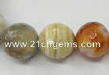 CAG1815 15.5 inches 14mm faceted round Chinese botswana agate beads
