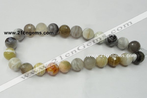 CAG1815 15.5 inches 14mm faceted round Chinese botswana agate beads