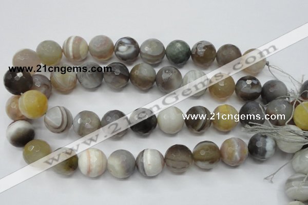 CAG1817 15.5 inches 18mm faceted round Chinese botswana agate beads