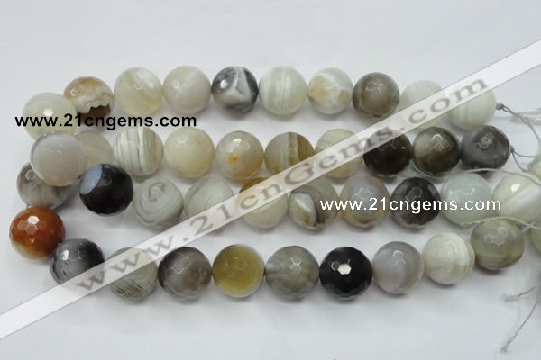 CAG1818 15.5 inches 20mm faceted round Chinese botswana agate beads