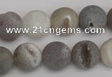 CAG1840 15.5 inches 14mm round matte druzy agate beads whholesale