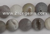 CAG1840 15.5 inches 14mm round matte druzy agate beads whholesale