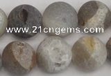 CAG1842 15.5 inches 18mm round matte druzy agate beads whholesale