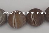 CAG1847 15.5 inches 20mm round matte druzy agate beads whholesale