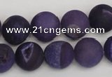 CAG1852 15.5 inches 14mm round matte druzy agate beads whholesale