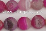 CAG1862 15.5 inches 16mm round matte druzy agate beads whholesale