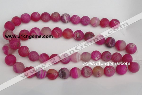 CAG1862 15.5 inches 16mm round matte druzy agate beads whholesale