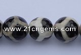 CAG1872 15.5 inches 10mm faceted round tibetan agate beads wholesale