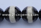 CAG1882 15.5 inches 14mm faceted round tibetan agate beads wholesale