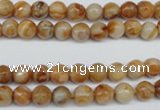 CAG1885 15.5 inches 6mm faceted round lemon crazy lace agate beads