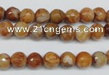 CAG1886 15.5 inches 8mm faceted round lemon crazy lace agate beads