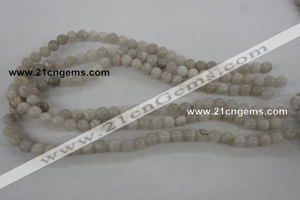 CAG1896 15.5 inches 8mm round grey agate beads wholesale