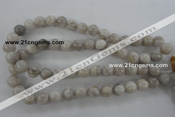 CAG1899 15.5 inches 14mm round grey agate beads wholesale