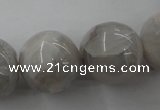 CAG1902 15.5 inches 20mm round grey agate beads wholesale