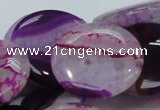 CAG201 15.5 inches 30mm flat round purple agate gemstone beads