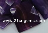 CAG207 15.5 inches 30*30mm faceted square purple agate beads