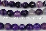 CAG2096 15.5 inches 10mm faceted round purple line agate beads