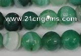 CAG2116 15.5 inches 14mm faceted round green line agate beads