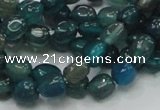 CAG212 15.5 inches 6*8mm freeform blue agate gemstone beads