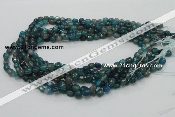 CAG212 15.5 inches 6*8mm freeform blue agate gemstone beads