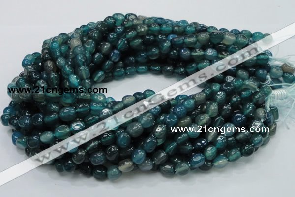 CAG213 15.5 inches 8*10mm freeform blue agate gemstone beads