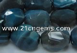 CAG217 15.5 inches 15*20mm faceted nugget blue agate gemstone beads