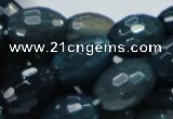 CAG219 15.5 inches 13*18mm faceted rice blue agate gemstone beads