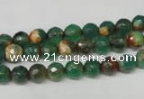 CAG2221 15.5 inches 6mm faceted round fire crackle agate beads