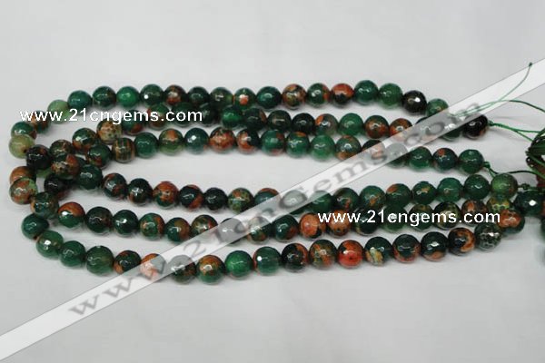 CAG2223 15.5 inches 10mm faceted round fire crackle agate beads