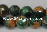 CAG2226 15.5 inches 16mm faceted round fire crackle agate beads