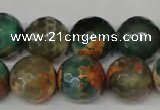 CAG2227 15.5 inches 18mm faceted round fire crackle agate beads