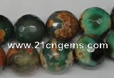 CAG2228 15.5 inches 20mm faceted round fire crackle agate beads