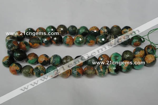 CAG2228 15.5 inches 20mm faceted round fire crackle agate beads