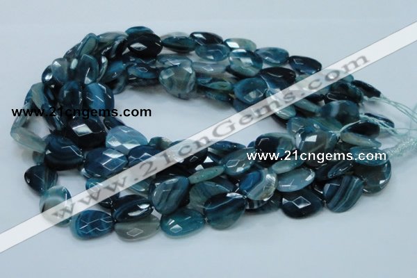 CAG223 15.5 inches 15*20mm faceted briolette blue agate beads