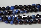 CAG2231 15.5 inches 6mm faceted round fire crackle agate beads