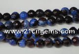 CAG2231 15.5 inches 6mm faceted round fire crackle agate beads